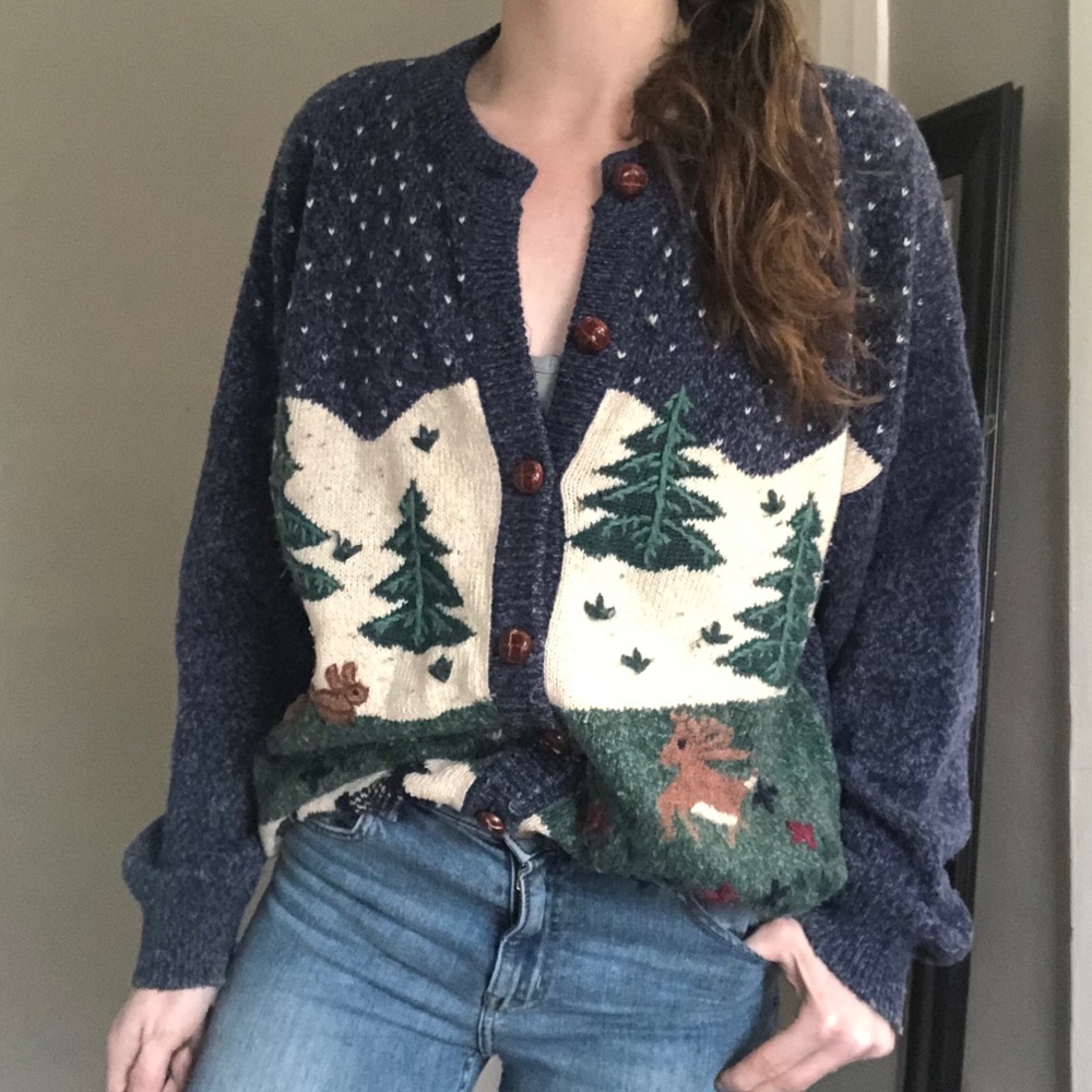 Vintage winter cabin sweater * - Picture 2 of 7